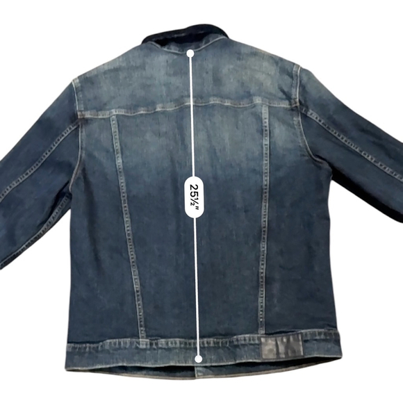 Calvin Klein Men’s 90s Sherpa Denim Trucker Jeans Jacket Dark Wash Navy Sz L​​​​ - Picture 8 of 10